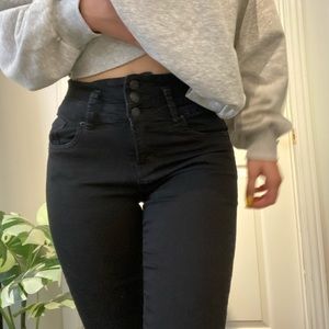 High waisted skinny jeans